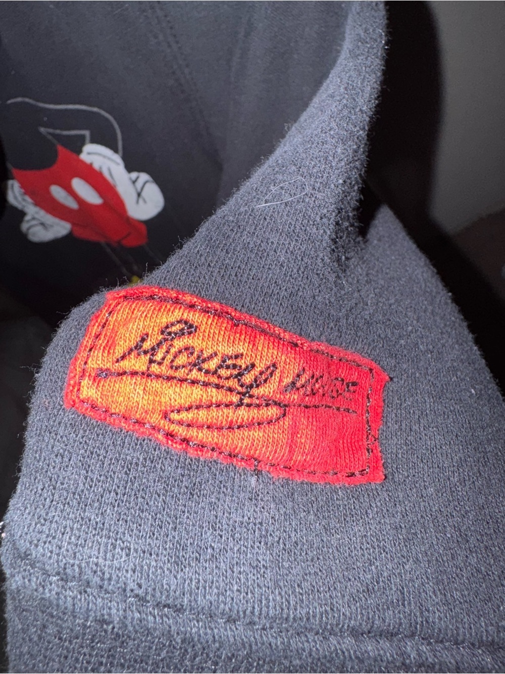 Disney Parks Mickey Mouse Kids XS Black Hoodie 3D Ears Front & Back Graphic - Picture 10 of 10